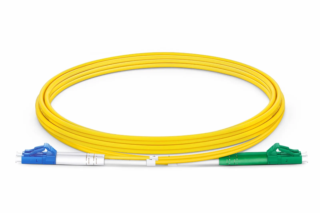 LC/UPC-LC/APC Duplex Single-Mode OS2 Fiber Patch Cord